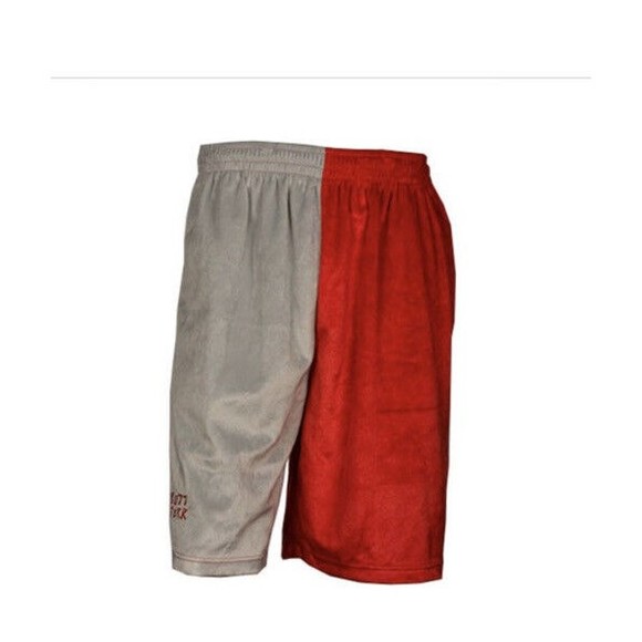 Butt Furr Mens Fuzzy Shorts, Two Toned Red/Gray Size Medium. Comfortable EUC - Picture 1 of 10